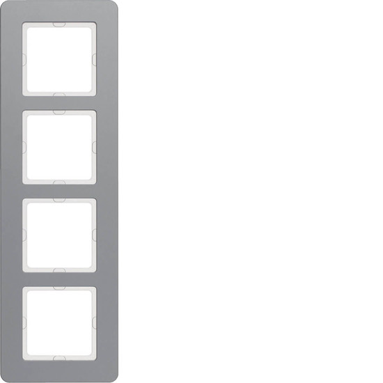 Berker 10146074 Rahmen 4fach. Q.7. Alu. Aluminium gestrahlt