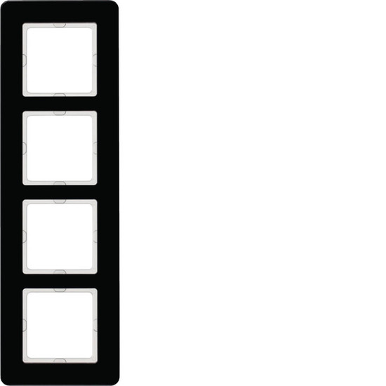 Berker 10146076 Rahmen 4fach. Q.7. Glas schwarz