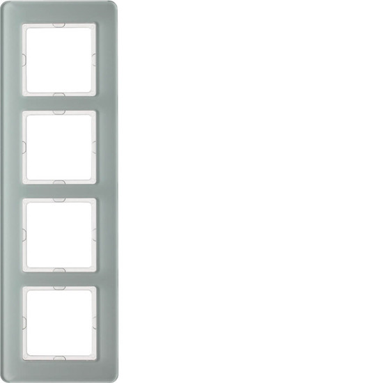 Berker 10146079 Rahmen 4fach. Q.7. Glas polarweiß