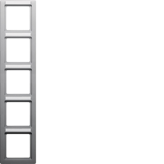 Berker 10156014 Rahmen 5fach mit Beschriftungsfeld senkrecht Q.1 alu samt. lackiert