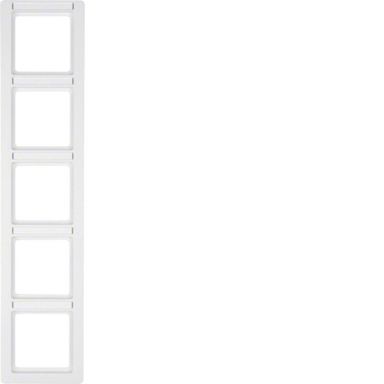 Berker 10156019 Rahmen 5fach mit Beschriftungsfeld Q.1 polarweiß. samt