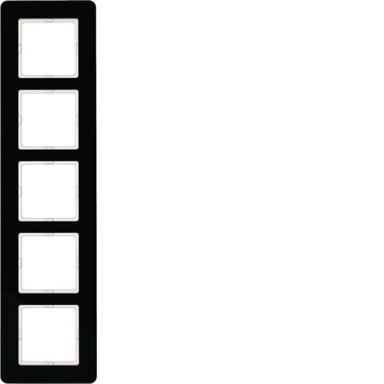 Berker 10156076 Rahmen 5fach. Q.7. Glas schwarz