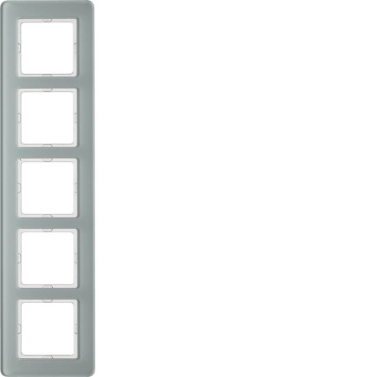 Berker 10156079 Rahmen 5fach. Q.7. Glas polarweiß