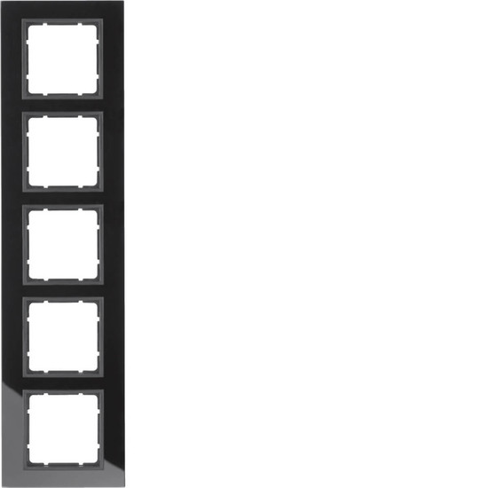 Berker 10156616 Glasrahmen 5fach B.7 schwarz