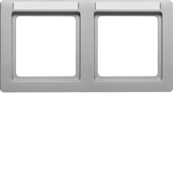 Berker 10226014 Rahmen 2fach mit Beschriftungsfeld waagerecht Q.1 alu samt. lackiert