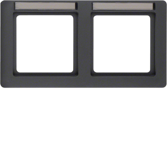 Berker 10226016 Rahmen 2fach mit Beschriftungsfeld waagerecht Q.1 anthrazit. samt