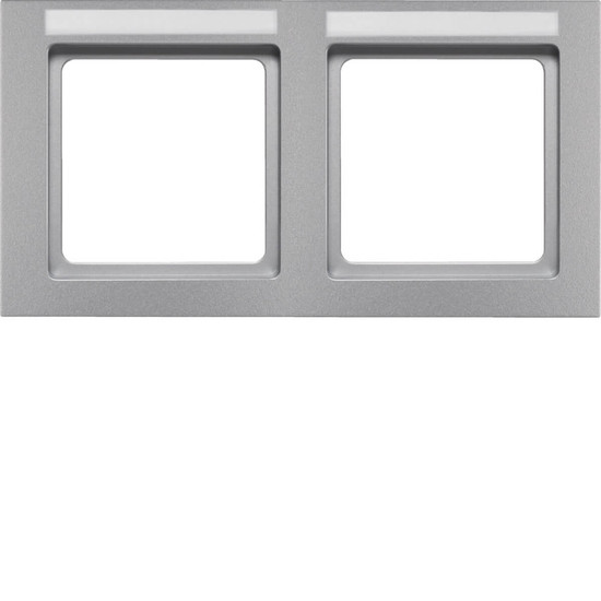 Berker 10226094 Rahmen 2fach mit Beschriftungsfeld waagerecht Q.3 alu samt. lackiert