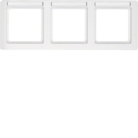 Berker 10236019 Rahmen 3fach mit Beschriftungsfeld waagerecht Q.1 polarweiß. samt