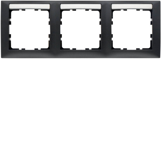 Berker 10239969 Rahmen 3fach waagerecht. mit Beschriftungsfeld. S.1. anthrazit matt