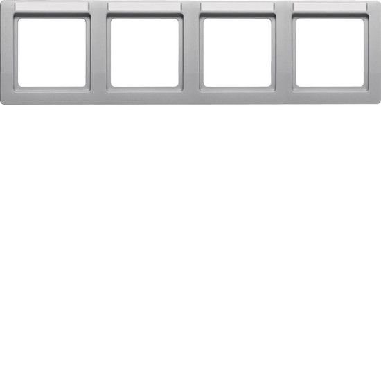 Berker 10246014 Rahmen 4fach mit Beschriftungsfeld waagerecht Q.1 alu samt. lackiert
