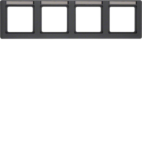 Berker 10246016 Rahmen 4fach mit Beschriftungsfeld waagerecht Q.1 anthrazit. samt