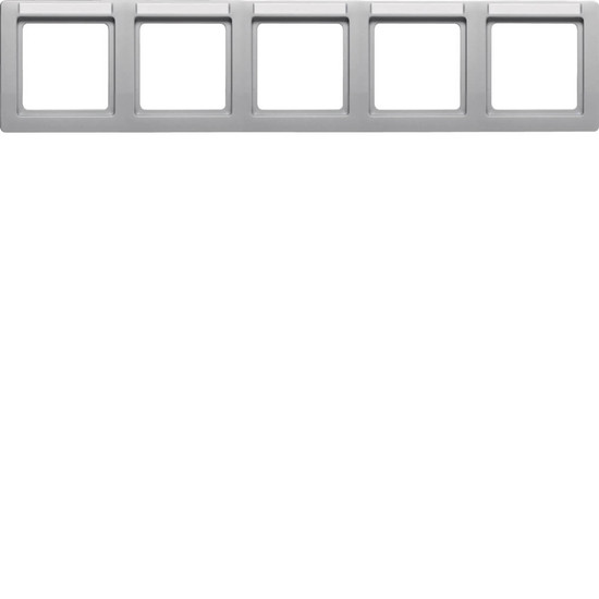 Berker 10256014 Rahmen 5fach mit Beschriftungsfeld waagerecht Q.1 alu samt. lackiert