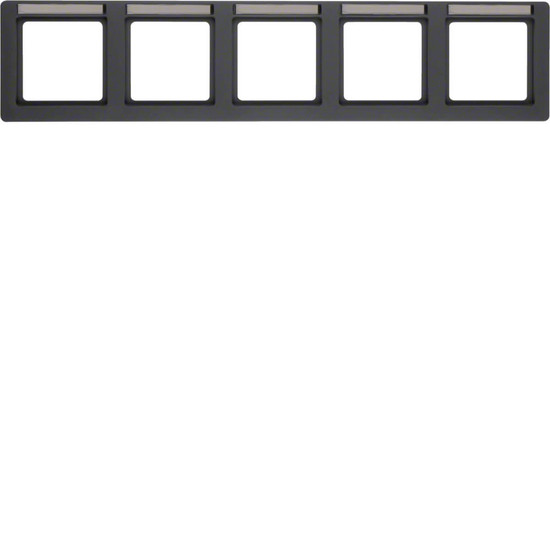 Berker 10256016 Rahmen 5fach mit Beschriftungsfeld waagerecht Q.1 anthrazit. matt