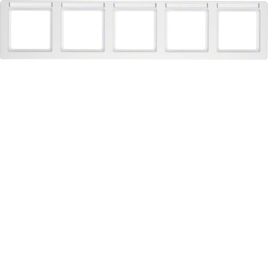 Berker 10256019 Rahmen 5fach mit Beschriftungsfeld waagerecht Q.1 polarweiß. samt