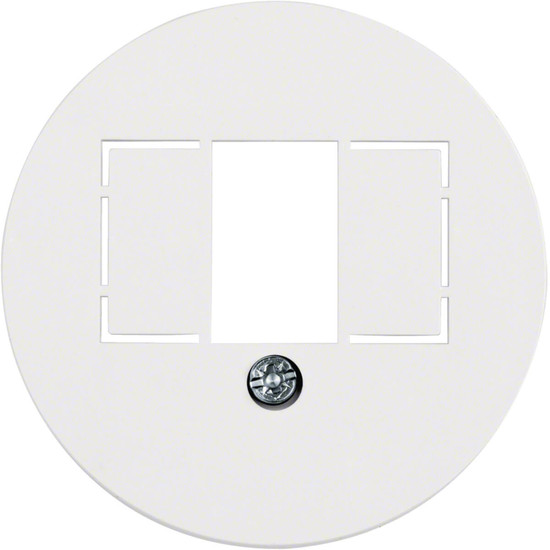 Berker 1040 Zentralstück mit TAE-Ausschnitt 1930/Glas/Palazzo polarweiß. glänzend