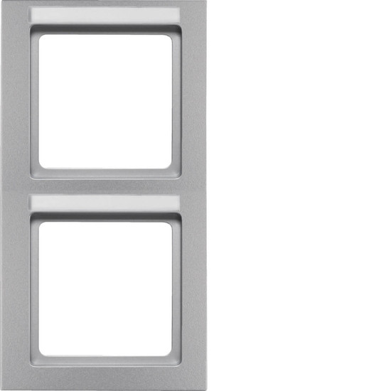 Berker 10526094 Rahmen 2fach mit Beschriftungsfeld senkrecht Q.3 alu samt. lackiert