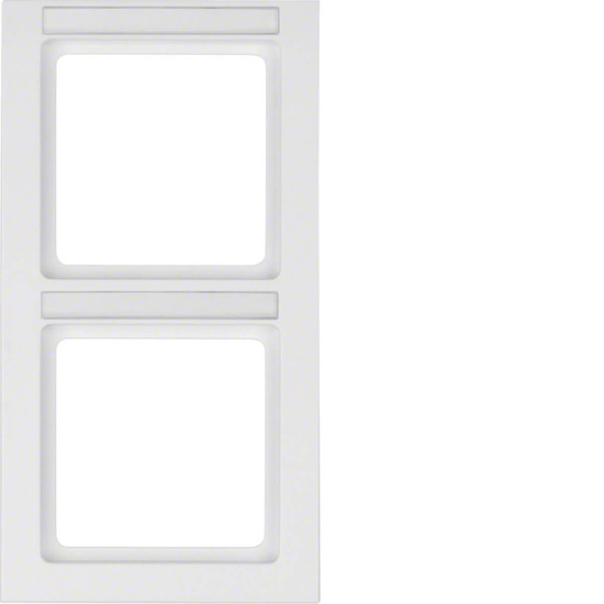 Berker 10526099 Rahmen 2fach mit Beschriftungsfeld senkrecht Q.3 polarweiß. samt