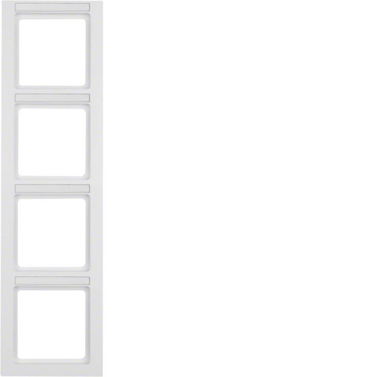 Berker 10546099 Rahmen 4fach senkrecht. Beschriftungsfeld. Q.3. polarweiß samt