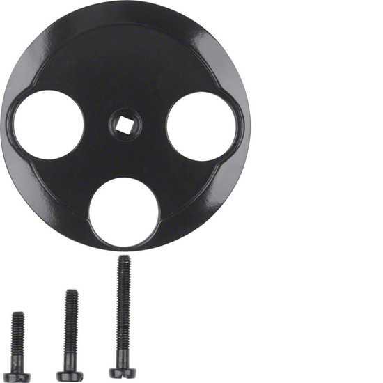 Berker 106421 Zentralstück für Antennen-Steckdose 3Loch 1930/Glas/Palazzo schwarz. glänzend