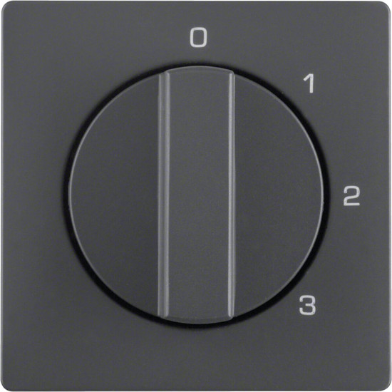 Berker 1096608600 Zentralstück mit Drehknopf für 3-Stufenschalter Q.x anthrazit. samt