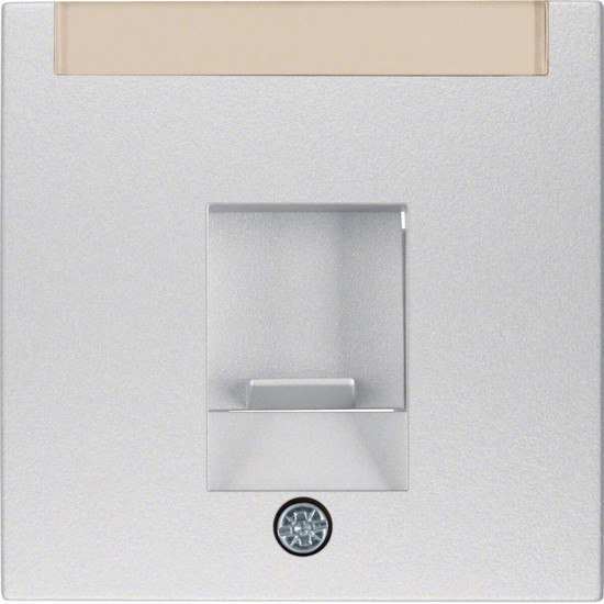 Berker 11701404 Zentralstück mit Staubschutzschieber und Beschriftungsfeld S.1/B.3/B.7 alu. matt