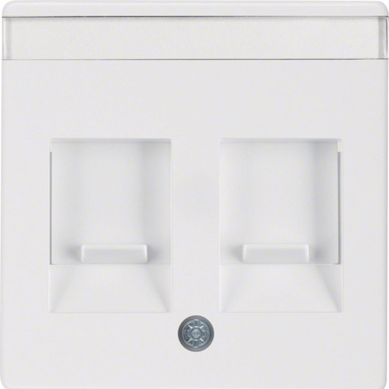 Berker 11816089 Zentralstück mit Staubschutzschiebern und Beschriftungsfeld Q.x polarweiß. samt