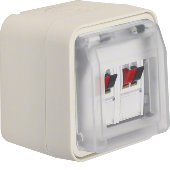 Berker 11963512 Stereo-Lautsprecher-Anschlussdose AP W.1 polarweiß