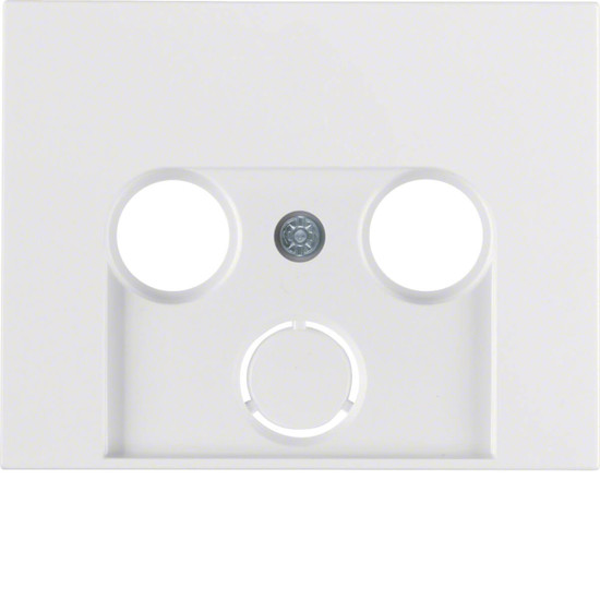 Berker 12017019 Zentralstück für Antennen-Steckdose 2- und 3Loch K.1 polarweiß. glänzend