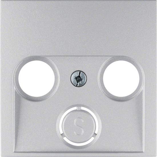 Berker 12031404 Zentralstück für Antennen-Steckdose 2- und 3Loch S.1/B.3/B.7 alu. matt