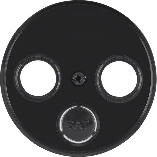 Berker 12032045 Zentralstück für Antennendose 2- und 3Loch R.1/R.3/R.Classic schwarz. glänzend