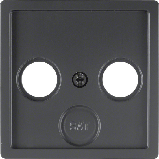 Berker 12036086 Zentralstück für Antennen-Steckdose 2- und 3Loch Q.x anthrazit. samt