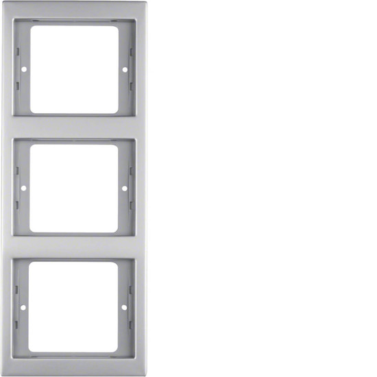 Berker 13337004 Rahmen 3fach senkrecht. K.5. Edelstahl. Metall mattiert