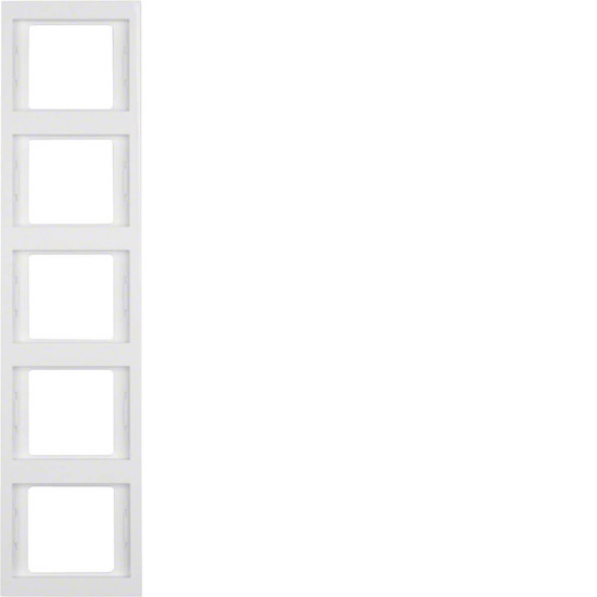 Berker 13537009 Rahmen 5fach senkrecht K.1 polarweiß. glänzend
