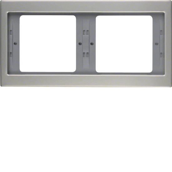 Berker 13637004 Rahmen 2fach waagerecht. K.5. Edelstahl. Metall mattiert