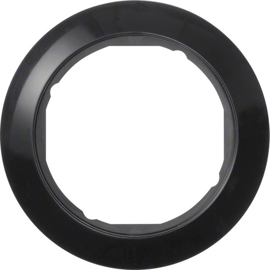 Berker 138201 Rahmen 1fach f. Zentralstück mit Ausschnitt Ø 58mm Serie 1930 schwarz.glänzend