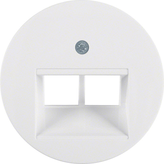 Berker 14092089 Zentralstück für UAE Steckdose 2fach R.1/R.3/R.Classic polarweiß. glänzend