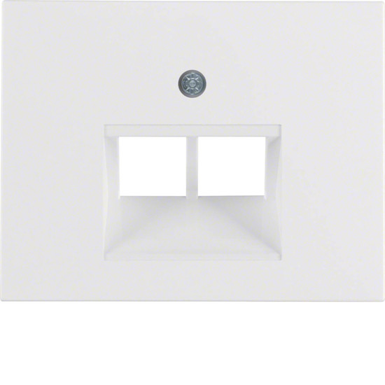 Berker 14097009 Zentralstück für UAE Steckdose 2fach K.1 polarweiß. glänzend