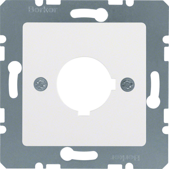 Berker 14321909 Zentralplatte für Melde- und Befehlsgerät Ø 22.5 mm polarweiß. matt/samt