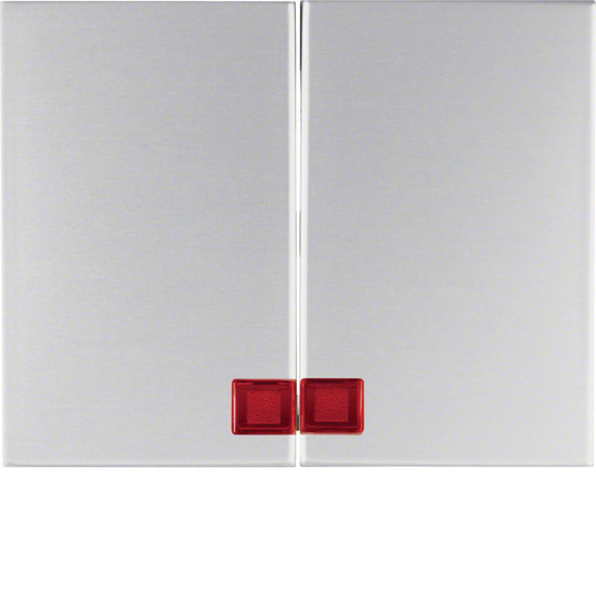 Berker 14377003 Wippe 2fach mit roter Linse K.5 Alu