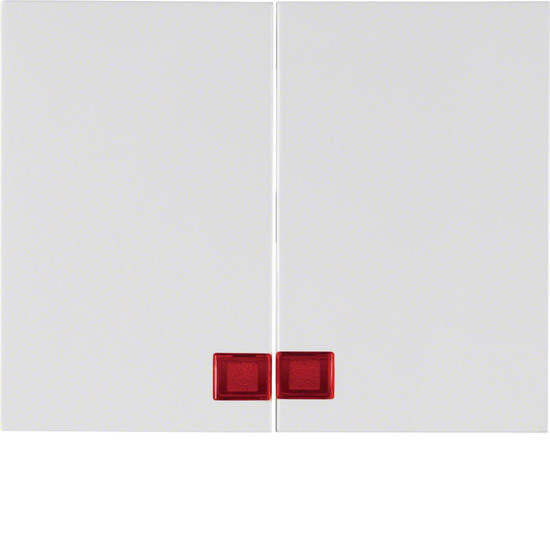 Berker 14377009 Wippe 2fach mit roter Linse K.1 polarweiß. glänzend