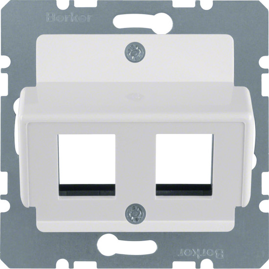 Berker 146309 Zentralplatte für AMP Modular Jacks Zentralplattensystem polarweiß. glänzend