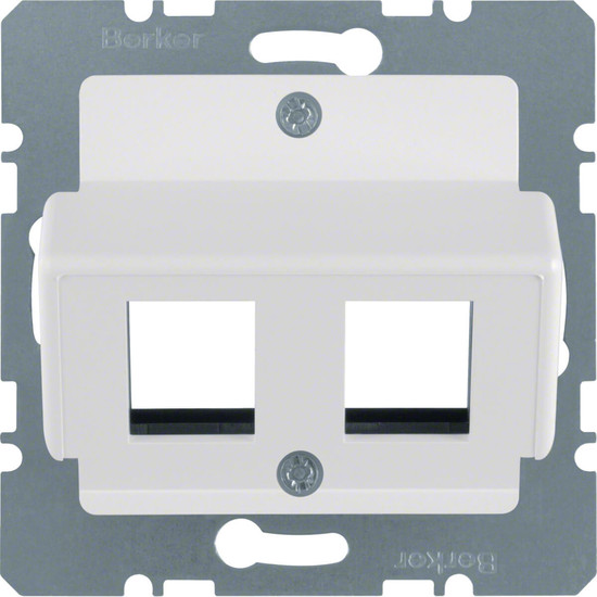 Berker 14631909 Zentralplatte für AMP Modular Jacks Zentralplattensystem polarweiß. matt/samt