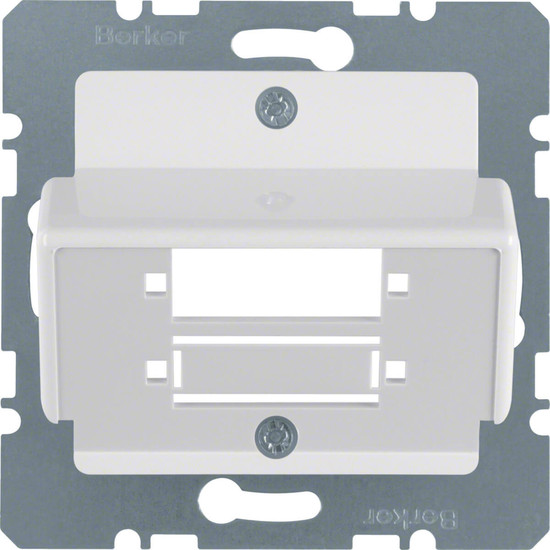 Berker 148009 Zentralplatte für LWL-Kupplungen Duplex SC polarweiß. glänzend