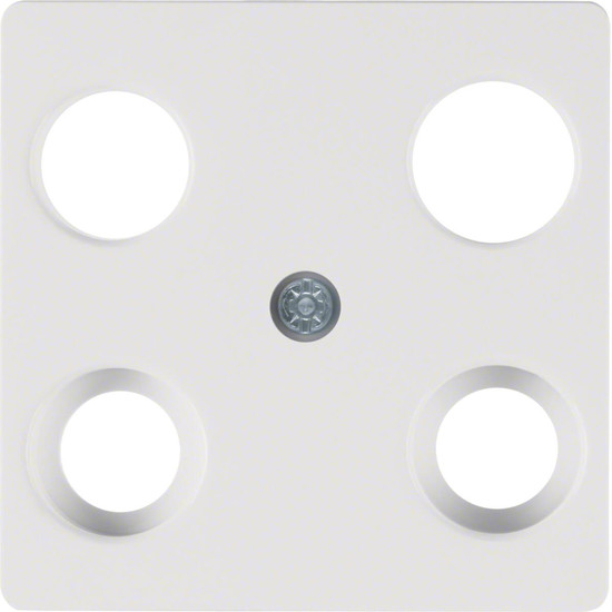 Berker 148309 Zentralplatte für Antennendose 4Loch polarweiß. glänzend