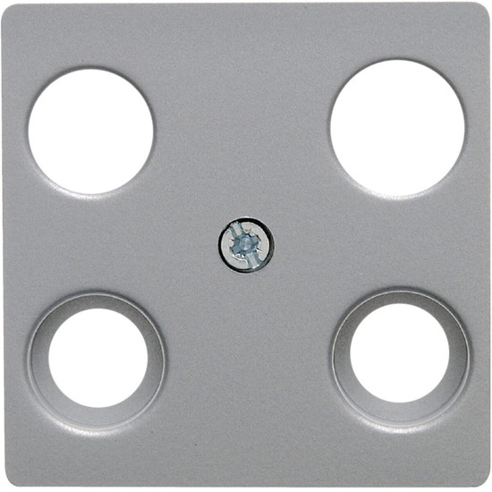 Berker 14831404 Zentralplatte für Antennen-Steckdose 4Loch Zentralplattensystem alu. matt