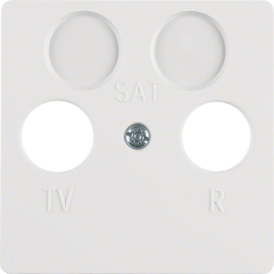 Berker 148609 Zentralplatte für Antennendose 2Loch polarweiß. glänzend