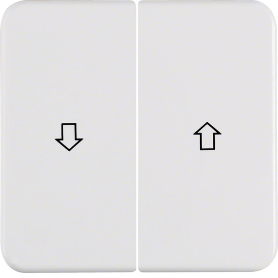 Berker 155229 Wippe 2fach mit Aufdruck Symbol Pfeil wg Up IP44 polarweiß. glänzend