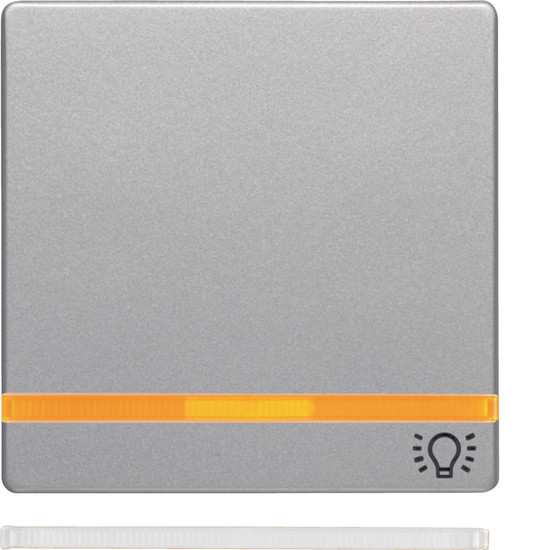 Berker 16216074 Wippe mit 2 beiliegenden Linsen und Aufdruck Symbol Licht Q.x alu samt. lackiert