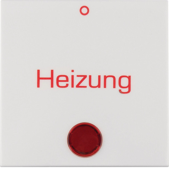 Berker 16218999 Wippe m. Linse und rotem Aufdruck Heizung und 0 S.1/B.3/B.7 polarweiß glänz.