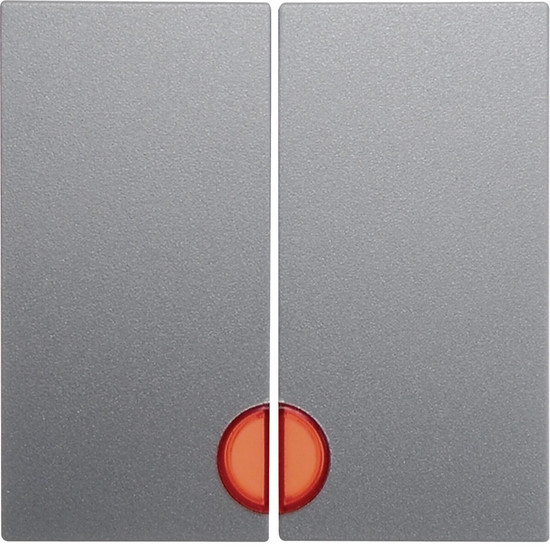 Berker 16271404 Wippe 2fach mit roter Linse S.1/B.3/B.7 alu. matt